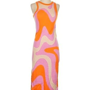 Vibrant Orange and Pink Wild Fable Dress